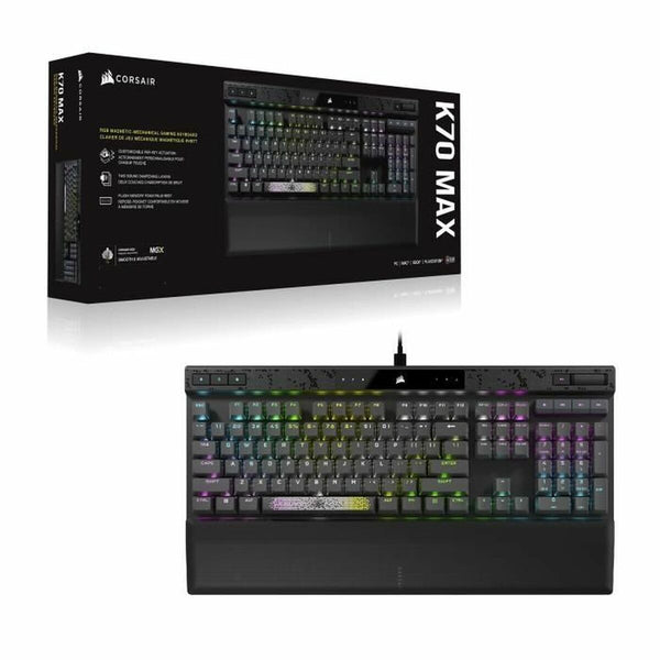 Bluetooth-Tastatur Corsair K70 MAX RGB Schwarz Grau Französisch AZERTY