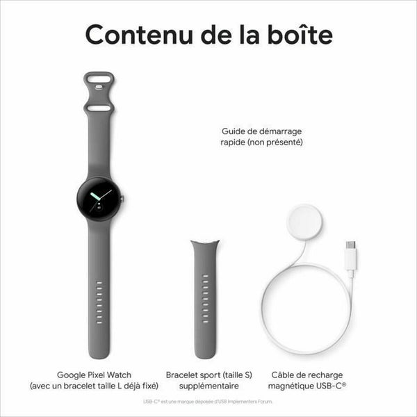 Smartwatch Google Grau Silberfarben 1,2" 1,6"
