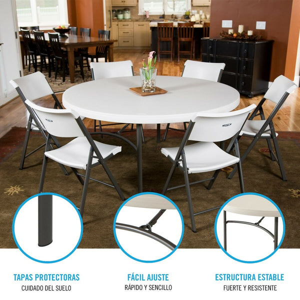 Beistelltisch Lifetime Creme 152 x 74 x 152 cm Stahl Kunststoff