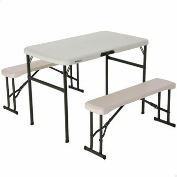 Tisch-Set mit Stühlen Lifetime Creme 106 x 61 x 74 cm