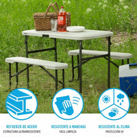 Tisch-Set mit Stühlen Lifetime Creme 106 x 61 x 74 cm