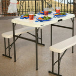 Tisch-Set mit Stühlen Lifetime Creme 106 x 61 x 74 cm