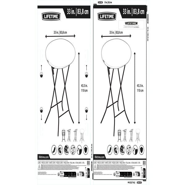 Beistelltisch Lifetime Creme 84 x 110 x 84 cm Stahl Kunststoff