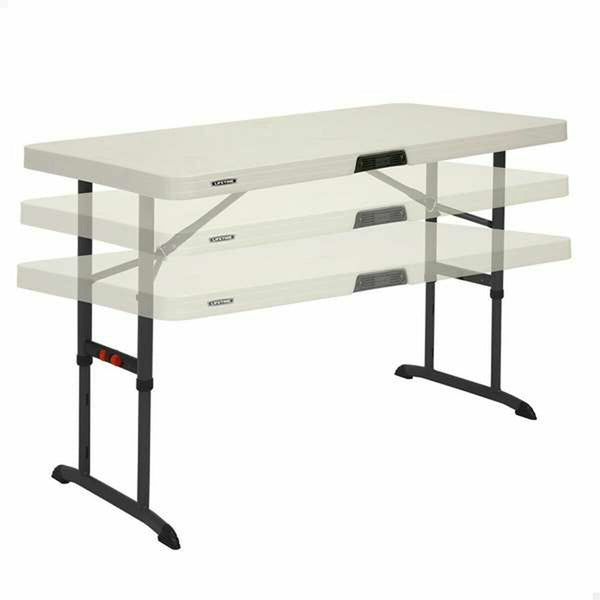 Table Klapptisch Lifetime Lifetime 122 x 86 x 61 cm Creme Stahl Kunststoff