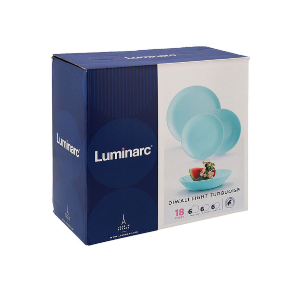 Geschirr Luminarc Diwali Turquesa türkis Glas 18 Stücke