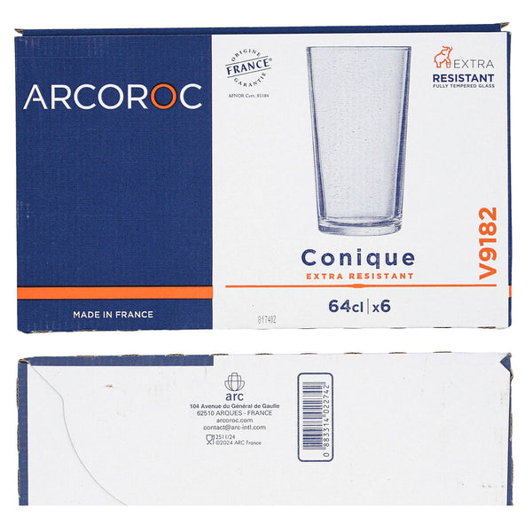 Trinkglas Arcoroc Conique Durchsichtig Glas 640 ml (6 Stück)