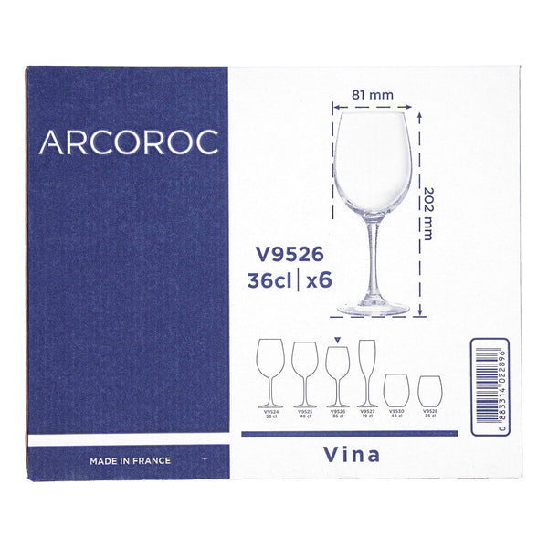Weinglas Arcoroc Vina Durchsichtig Glas 360 ml (6 Stück)