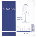 Champagnerglas Arcoroc Vina Durchsichtig Glas 190 ml (6 Stück)