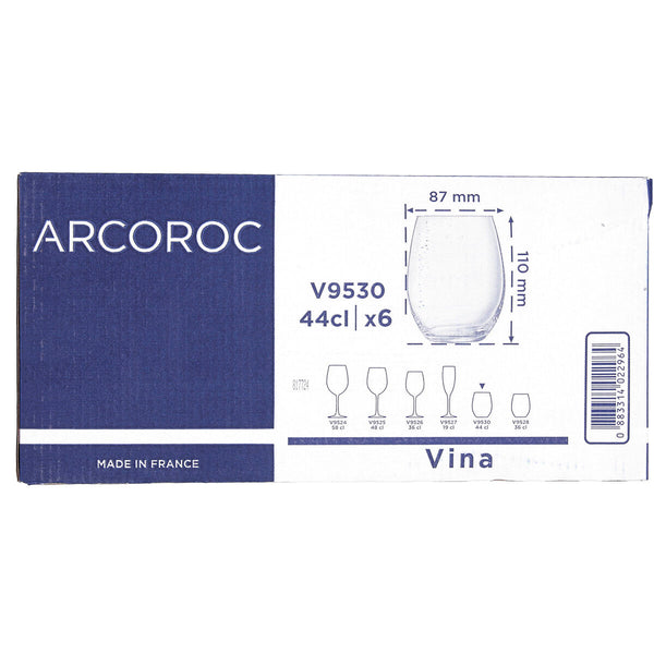 Wasserglas Arcoroc Vina Durchsichtig Glas 440 ml (6 Stück)