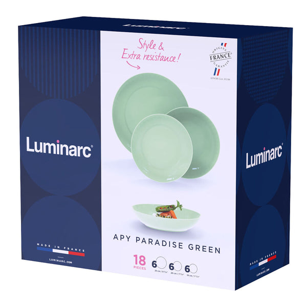 Geschirr Luminarc Apy Paradise Verde grün Glas 18 Stücke