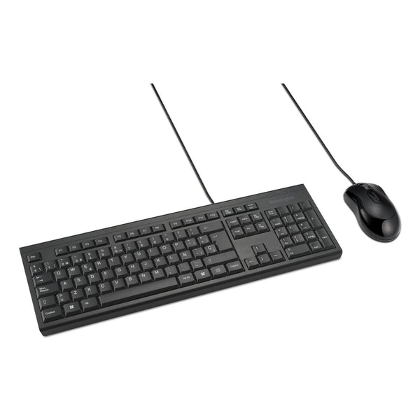 Tastatur mit Maus Kensington KM100 Schwarz Spanisch QWERTY