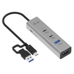 Hub USB i-Tec CAHUBMETAL2A2CPD Silberfarben