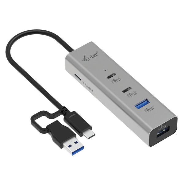 Hub USB i-Tec CAHUBMETAL2A2CPD Silberfarben