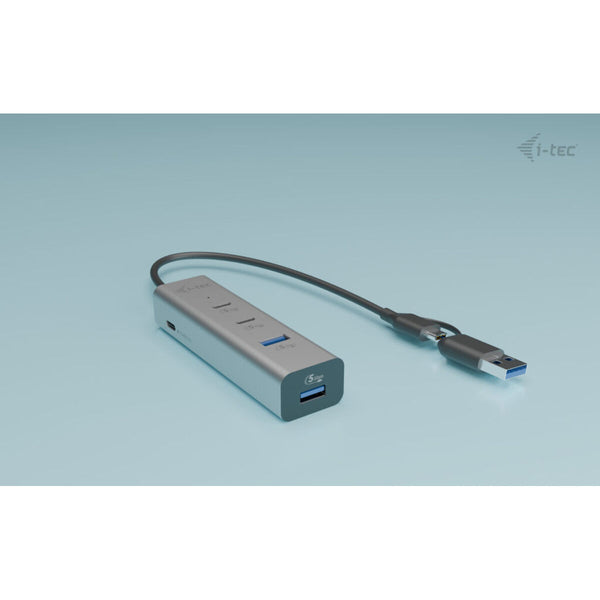 Hub USB i-Tec CAHUBMETAL2A2CPD Silberfarben