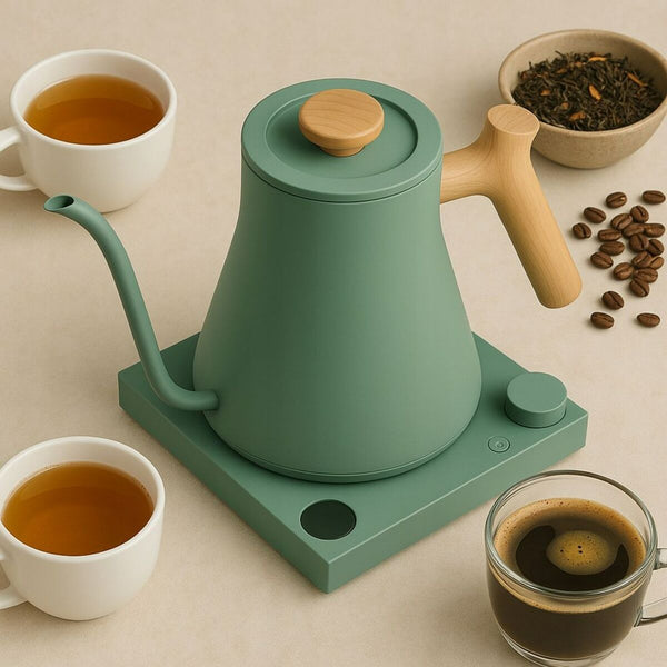 Wasserkocher Fellow grün Holz Edelstahl 900 ml