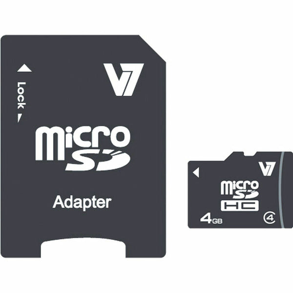 Micro SD-Karte V7 VAMSDH4GCL4R-2E 4 GB