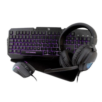 Tastatur mit Maus CoolBox DeepX-Wing 2 Schwarz Qwerty Spanisch