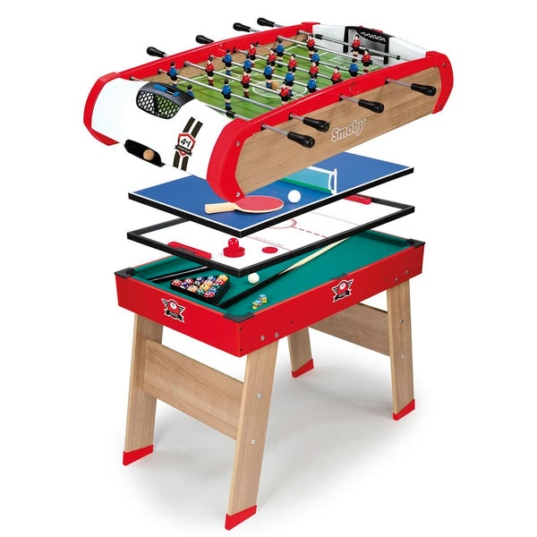 Tischfußball Smoby Powerplay 4 in 1 87 x 120 x 90 cm