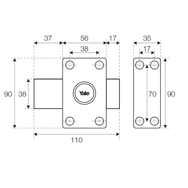 Schloss Yale YV26BT-50 Beige Metall Ø 23 mm Türen