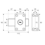 Schloss Yale YV25BT-40 Beige Metall Türen Ø 23 mm