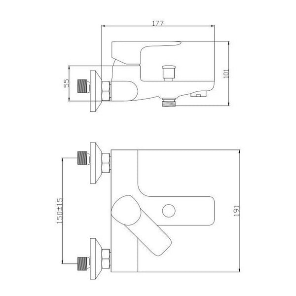 Mischbatterie Rousseau Grau Metall Messing 15 cm