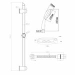 Dusche Säule Rousseau Edelstahl 2 m 3 Positionen 60 cm