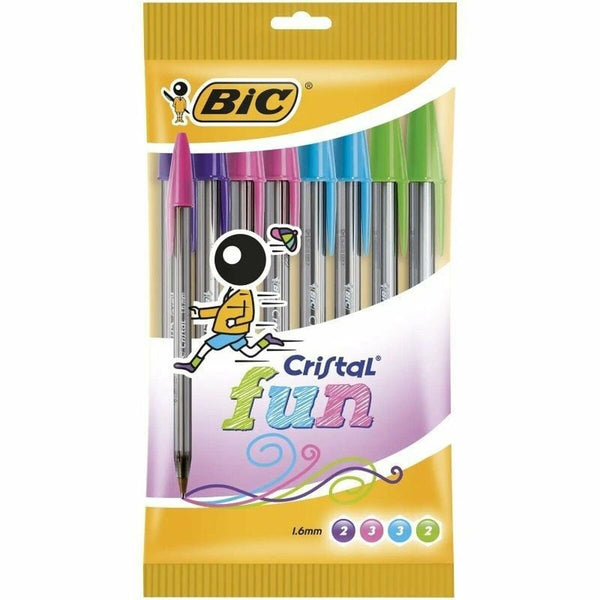 Kugelschreiber-Set Bic Cristal Fun 921342 Bunt 10 Stücke (10 Stück)