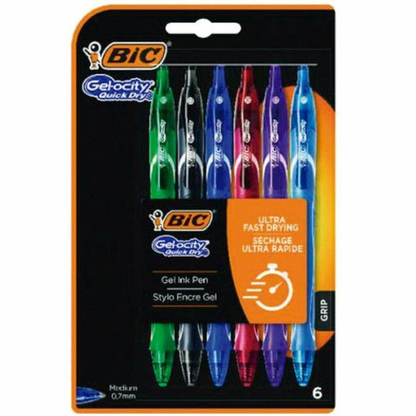 Kugelschreiber-Set Bic Gelocity Quick Dry 964769 Schwarz Bunt (6 Stück)