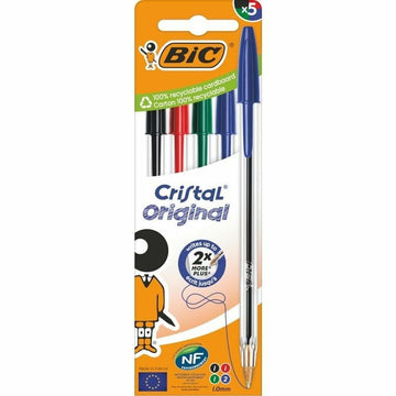 Kugelschreiber-Set Bic Cristal Original 516346 Bunt (5 Stück)
