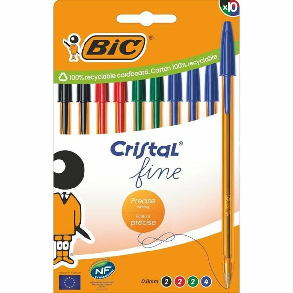 Kugelschreiber-Set Bic Bic Cristal Fine 516356 grün Bunt
