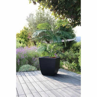 Blumentopf EDA 43,5 x 43,5 x 44,5 cm Schwarz Kunststoff karriert Moderne