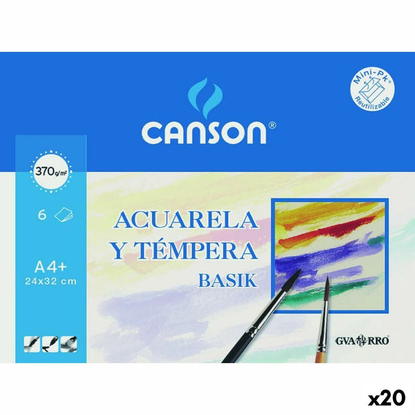 Aquarell-Papier Canson 6 Blatt 370 g/m² (20 Stück)