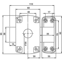 Schloss Yale YV10DE -45/SC Metall Türen Ø 23 mm