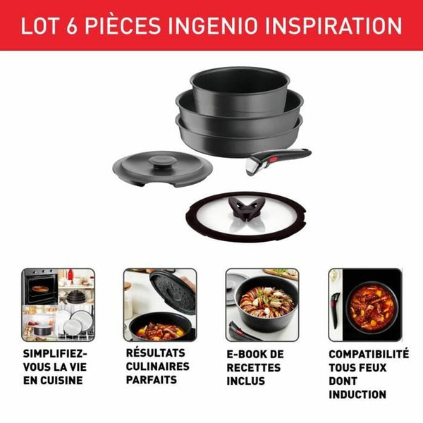 Topfset Tefal Ingenio Grau 6 Stücke