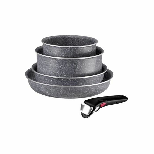 Topfset Tefal Ingenio Hard Stone Grau