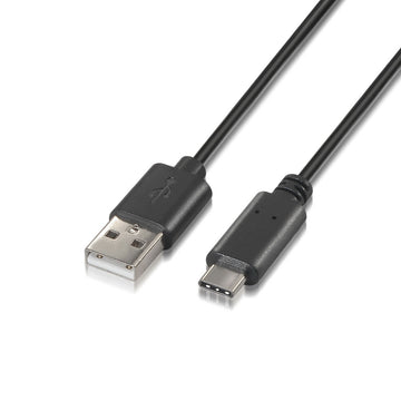 USB A zu USB-C-Kabel Aisens A107-0052 Schwarz 2 m