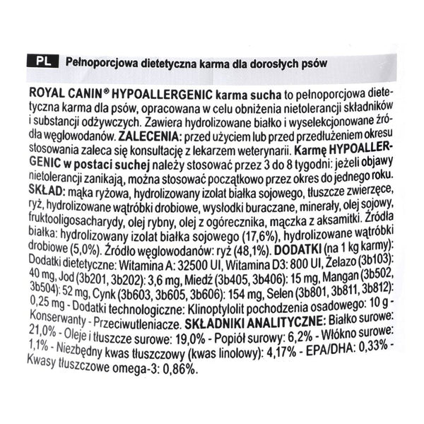 Hundefutter Royal Canin Hypoallergenic Erwachsener Vögel 2 Kg