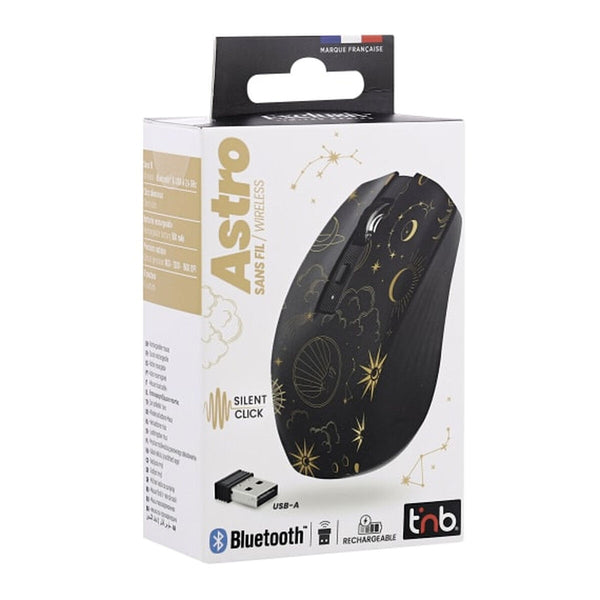 Drahtlose Bluetooth Maus T'NB ASTRO 2 Schwarz 1600 dpi
