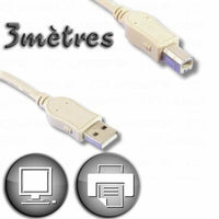 USB 2.0 A zu USB-B-Kabel Lineaire 3 m Beige