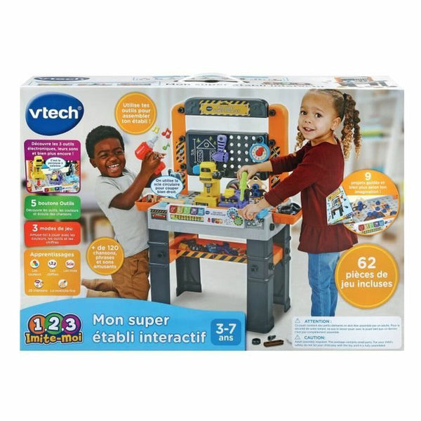 Werkzeugkasten für Kinder Vtech Mon super établi interactif 62 Stücke