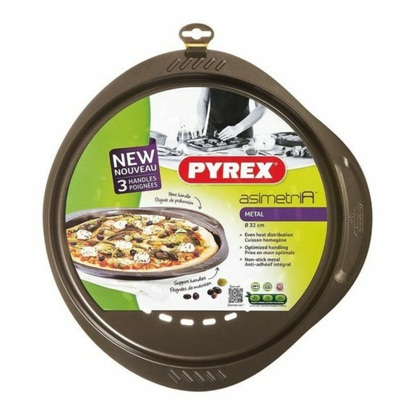 Pizzablech Pyrex Braun Schwarz Metall