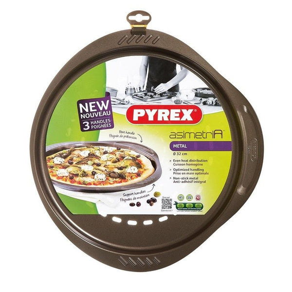 Pizzablech Pyrex Braun Schwarz Metall