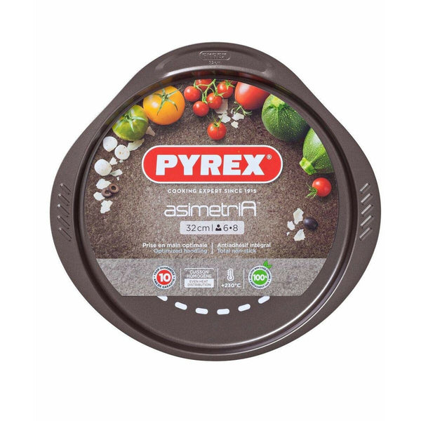 Pizzablech Pyrex Braun Schwarz Metall