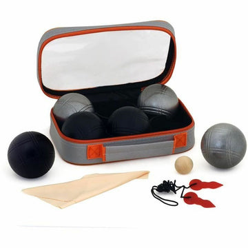 Boccia-Spielset Schwarz Silberfarben Stahl (6 Stück)