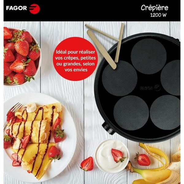 Crêpes-Maker Fagor 1200 W Schwarz