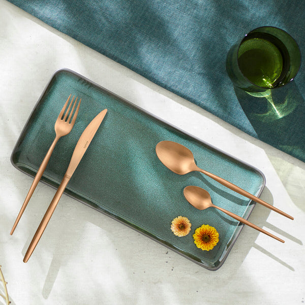 Dessertlöffel Set Amefa Soprano Kupfer Metall Edelstahl 12 Stück