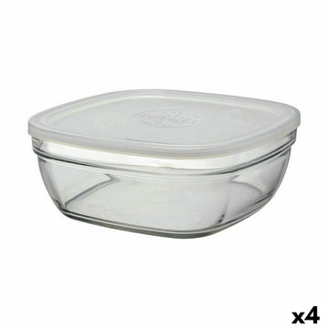 Viereckige Lunchbox mit Deckel Duralex FreshBox 3 L 23 x 23 x 9 cm (4 Stück)