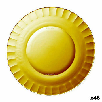 Flacher Teller Duralex Picardie Kristall Bernstein Ø 23 cm (48 Stück)