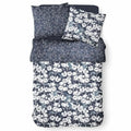 Bettbezug-Set TODAY Mawira Marineblau Doppelbett 260 x 240 cm blumig