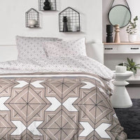 Bettbezug-Set TODAY Beige 240 x 200 cm Geometrisch